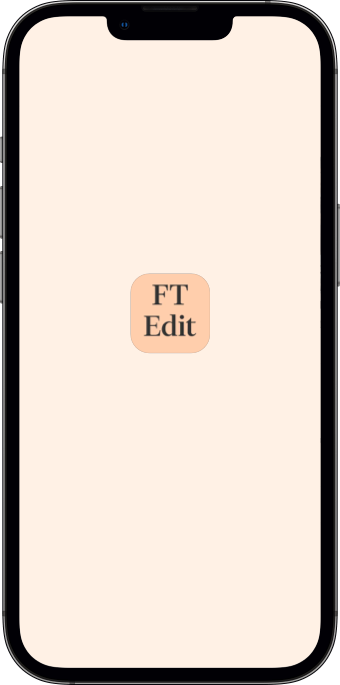 FT Edit logo on an iPhone, centred, full width visible